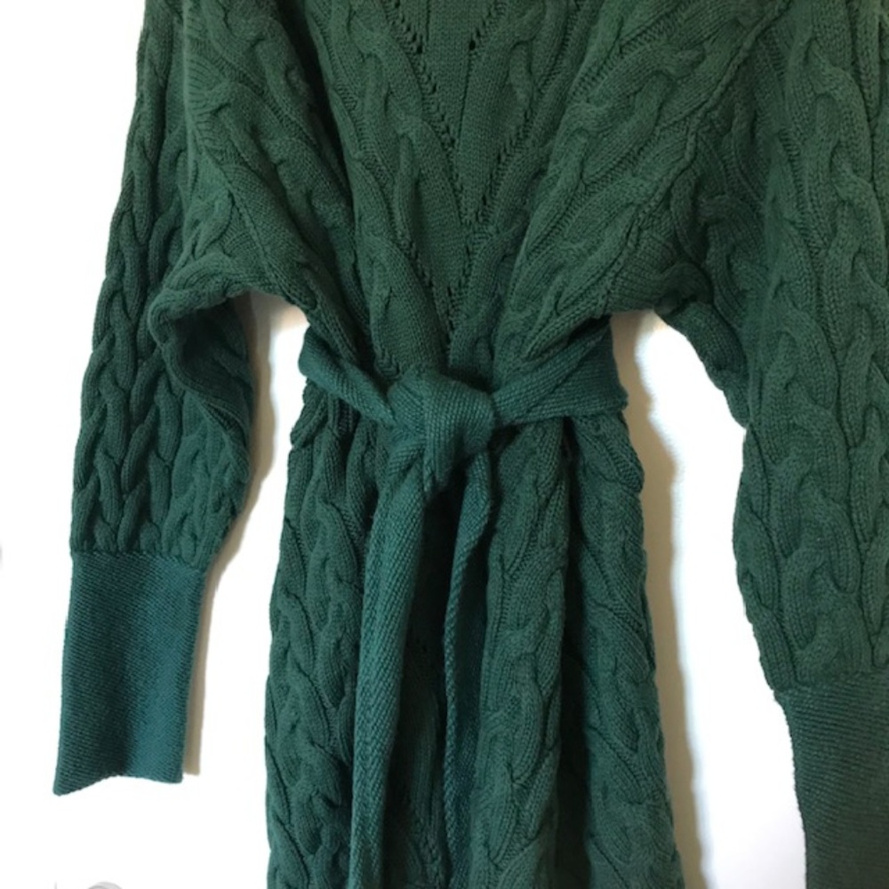Free People Green heavy-knit sweater dress